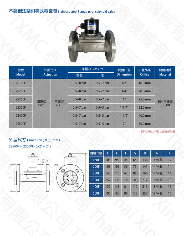 不鏽鋼法蘭電磁閥 Stainless steel flange solenoid valve
