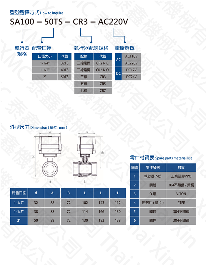 大口徑螺紋電動球閥 Large flow thread standard electric motorized valve